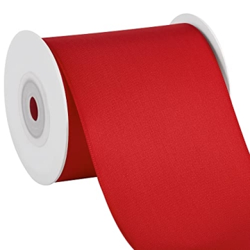 Solid Color Double Faced Red Satin Ribbon for Crafting