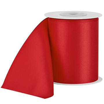 Solid Color Double Faced Red Satin Ribbon for Crafting