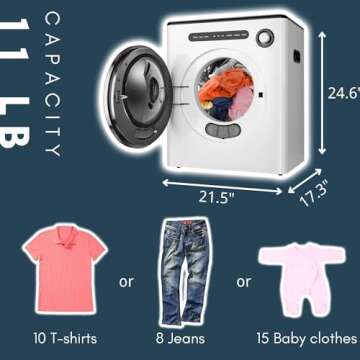 Compact 950W Portable Clothes Dryer for Small Spaces