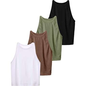 Versatile 4-Pack Women’s Crop Tank Tops for Everyday Style