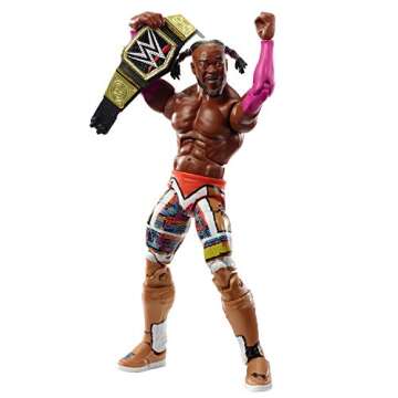 WWE Kofi Kingston Elite Collection Wrestlemania 35 Action Figure with Deluxe Articulation, Life-Like Detail, Authentic Ring Gear, Swappable Hands & Accessory