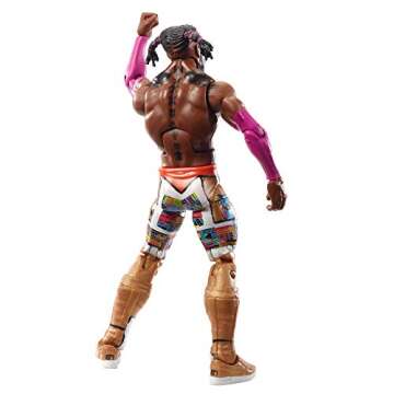WWE Kofi Kingston Elite Collection Wrestlemania 35 Action Figure with Deluxe Articulation, Life-Like Detail, Authentic Ring Gear, Swappable Hands & Accessory
