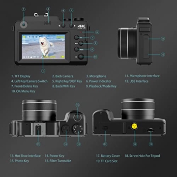 4K Vlogging Camera with WiFi & Free 32G Card