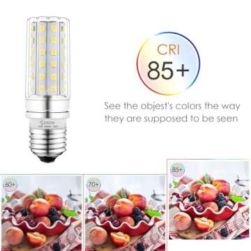 LED Light Bulb 100w Equivalent 1200 Lumen 6000K Cool Daylight White 12W LED Super Bright Bulb E26 Base Non-Dimmable Chandelier Light Bulbs for Home Indoor LED Corn Light Bulb Pack of 4