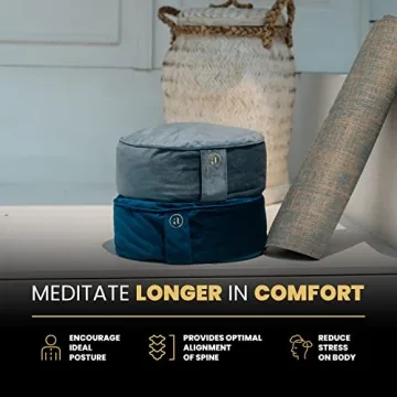 Ajna Velvet Buckwheat Meditation Cushion with Carry Bag