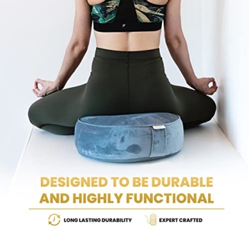 Ajna Velvet Buckwheat Meditation Cushion with Carry Bag