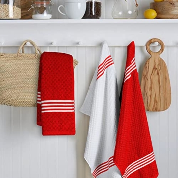 Oxycott 8 Pack Cotton Kitchen Towels - Absorbent & Durable