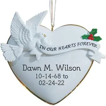 Hearts Personalized Memorial Ornament Gift