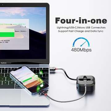 4.5A Retractable 3-in-1 Charger Cable - Fast Sync & Charge