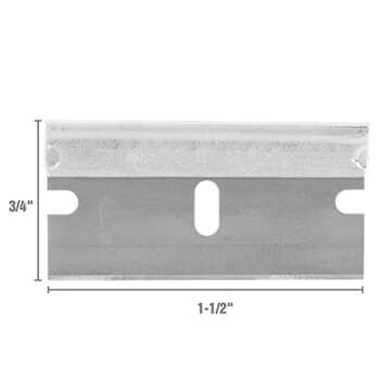 OEMTOOLS 25181 Razor Blades, 100 Pack Utility Knife Blades Refills, High Carbon Steel Utility Blades for Removing Paint and Decals, Fits Standard Razor Tools, Made in the USA