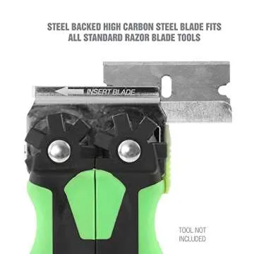 OEMTOOLS 25181 Razor Blades, 100 Pack Utility Knife Blades Refills, High Carbon Steel Utility Blades for Removing Paint and Decals, Fits Standard Razor Tools, Made in the USA