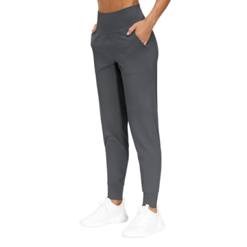 THE GYM PEOPLE Women's Joggers Pants Lightweight Athletic Leggings Tapered Lounge Pants for Workout, Yoga, Running Dark Grey