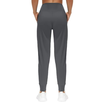 THE GYM PEOPLE Women's Joggers Pants Lightweight Athletic Leggings Tapered Lounge Pants for Workout, Yoga, Running Dark Grey