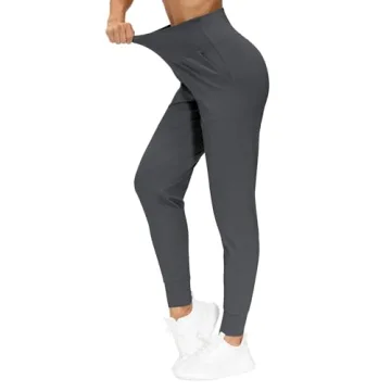 THE GYM PEOPLE Women's Joggers Pants Lightweight Athletic Leggings Tapered Lounge Pants for Workout, Yoga, Running Dark Grey