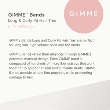 GIMME Bands Long Fit Hair Ties | No Break Microfiber Long Hair Elastics | A Firm Yet Gentle All Day ...