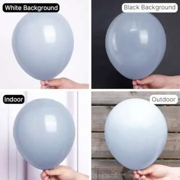 PartyWoo Light Blue Grey Balloons - 142 pcs for Decor