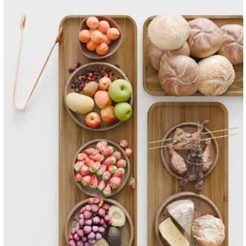 Acacia Wood Collapsible Food Display Stand - Multi-functional Kitchen Essential for Home Party Organisers - Cupcake Stand, Charcuterie & Cheese Board, Rectangle Tray Platters, Decor, Farmhouse Style.