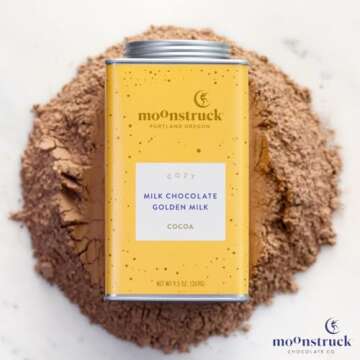Moonstruck Chocolate Cozy Ginger and Turmeric Milk Chocolate Hot Cocoa Mix, 9.5oz (Pack of 1)