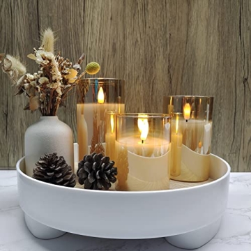 Battery Operated Gold LED Flameless Candles with Remote