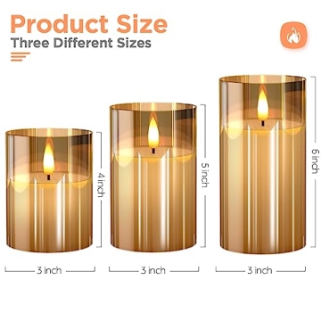 Battery Operated Gold LED Flameless Candles with Remote