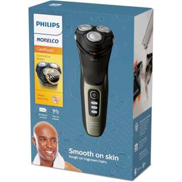 Philips Norelco CareTouch Head Shaver, Rechargeable Wet & Dry Electric Shaver with Pop-Up Trimmer fo...