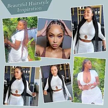 Fecihor Criss Cross Knotless Braided Wigs with Baby Hair 36" Cornrow Lace Front Braids Wigs for Women Full Double Lace Black Braid Wig