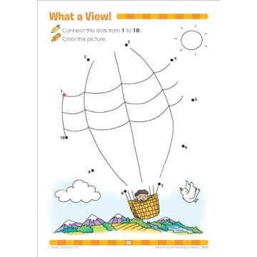 School Zone - Connect the Dots Workbook - 32 Pages, Ages 3 to 5, Preschool, Kindergarten, Dot-to-Dots, Counting, Number Puzzles, Numbers 1-10, Coloring, and More (School Zone Get Ready!™ Book Series)