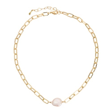 Itcoery Women’s Baroque Pearls Pendant Necklace – Elegant Chunky Design