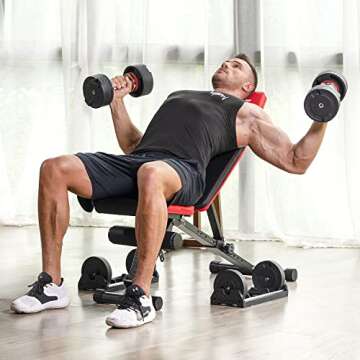 SNODE Adjustable Dumbbell, 28/50lb Cast Iron Dumbbell (Single) - Adjustable Weights with Anti-Slip Metal Handle, Iron Base, Fast Adjust Weights for Strength Training Home Gym (50 lbs from 8)