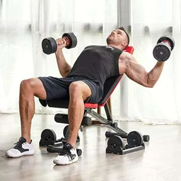 SNODE Adjustable Dumbbell, 28/50lb Cast Iron Dumbbell (Single) - Adjustable Weights with Anti-Slip Metal Handle, Iron Base, Fast Adjust Weights for Strength Training Home Gym (50 lbs from 8)