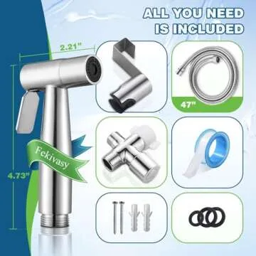 Fekivasy Handheld Bidet Sprayer for Toilet, Muslim Shower Toilet Bidet Attachment for Toilet, Healthy Bidet Faucets for Toilet Sprayer, Adjustable Water Pressure Toilet Bidet Sprayer with Bidet Hose