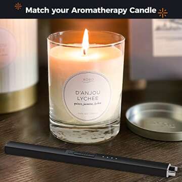 Bswalf Lighter Candle Lighter, Electric Lighter USB Rechargeable Lighters Have Triple Safety and LED Battery Display, Windproof Flameless Plasma Arc Lighter for Candle Camping Grill (Black)