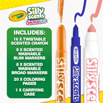 Crayola Silly Scents Art Case Scented Markers Crayons Kids Gift