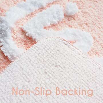 Evovee Nice Butt Bum Bath Mat Peach Orange Coral Blush Beautiful Cute Bathroom Rugs for Girls Pink You Look Good Gorgeous Funny Shower Fun Bathroom Decor Non-Slip Washable Kids Women