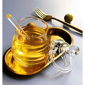 Elegant Lawei Honey Jar with Dipper and Lid for Home