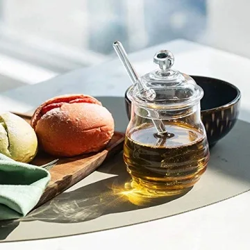 Elegant Lawei Honey Jar with Dipper and Lid for Home