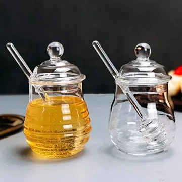 Elegant Lawei Honey Jar with Dipper and Lid for Home