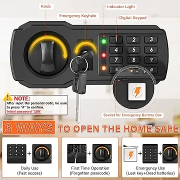 1.2 Cu ft Fireproof Safe Box for Home and Office Security