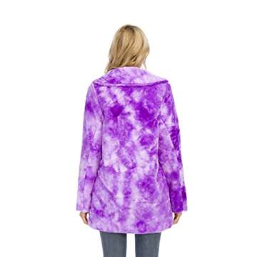 TOPONSKY Sherpa Jacket Hood Cozy Cute Winter Clothes Jackets Womens Furry Coats Purple S