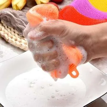 Durable 6 PCS Silicone Dish Sponges for Easy Cleaning