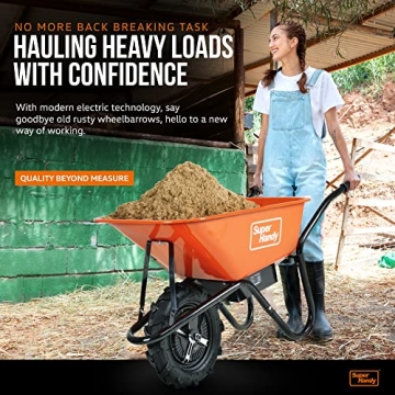 SuperHandy 24V Electric Wheelbarrow 330LBS Capacity Hauler