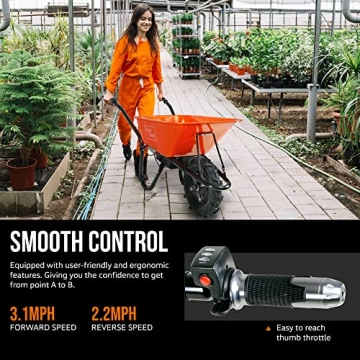 SuperHandy 24V Electric Wheelbarrow 330LBS Capacity Hauler