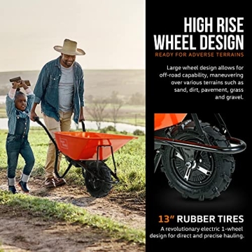 SuperHandy 24V Electric Wheelbarrow 330LBS Capacity Hauler