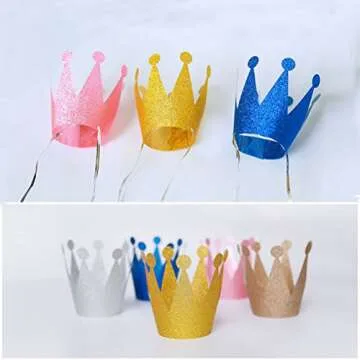 NUOLUX Birthday Crowns Perfect for Kids' Parties, 6PCS