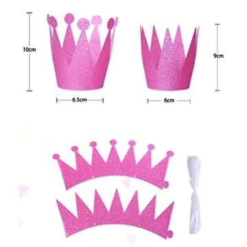 NUOLUX Birthday Crowns Perfect for Kids' Parties, 6PCS