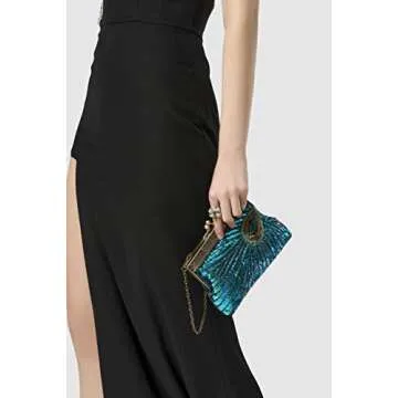 Vintage 1920s Flapper Peacock Clutch - Luxury Handbag