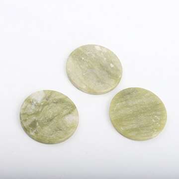 FlyItem® 10 PCS Round Jade Stone Eyelash Extension Glue Adhesive Pallet Stand Holder Fake Eye lash Base Makeup Cosmetic Tool