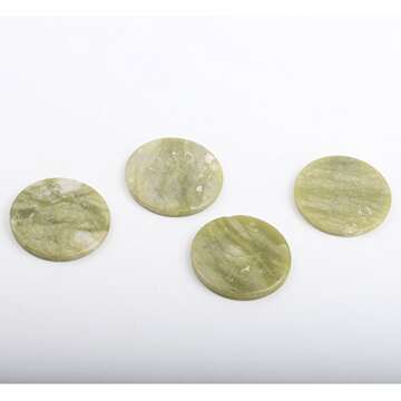 FlyItem® 10 PCS Round Jade Stone Eyelash Extension Glue Adhesive Pallet Stand Holder Fake Eye lash Base Makeup Cosmetic Tool