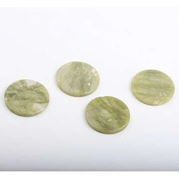 FlyItem® 10 PCS Round Jade Stone Eyelash Extension Glue Adhesive Pallet Stand Holder Fake Eye lash Base Makeup Cosmetic Tool