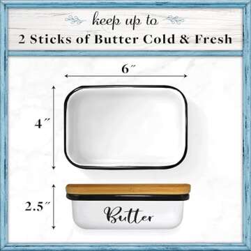 Home Acre Designs Butter Dish with Lid for Farmhouse Home Decor, Kitchen Collection